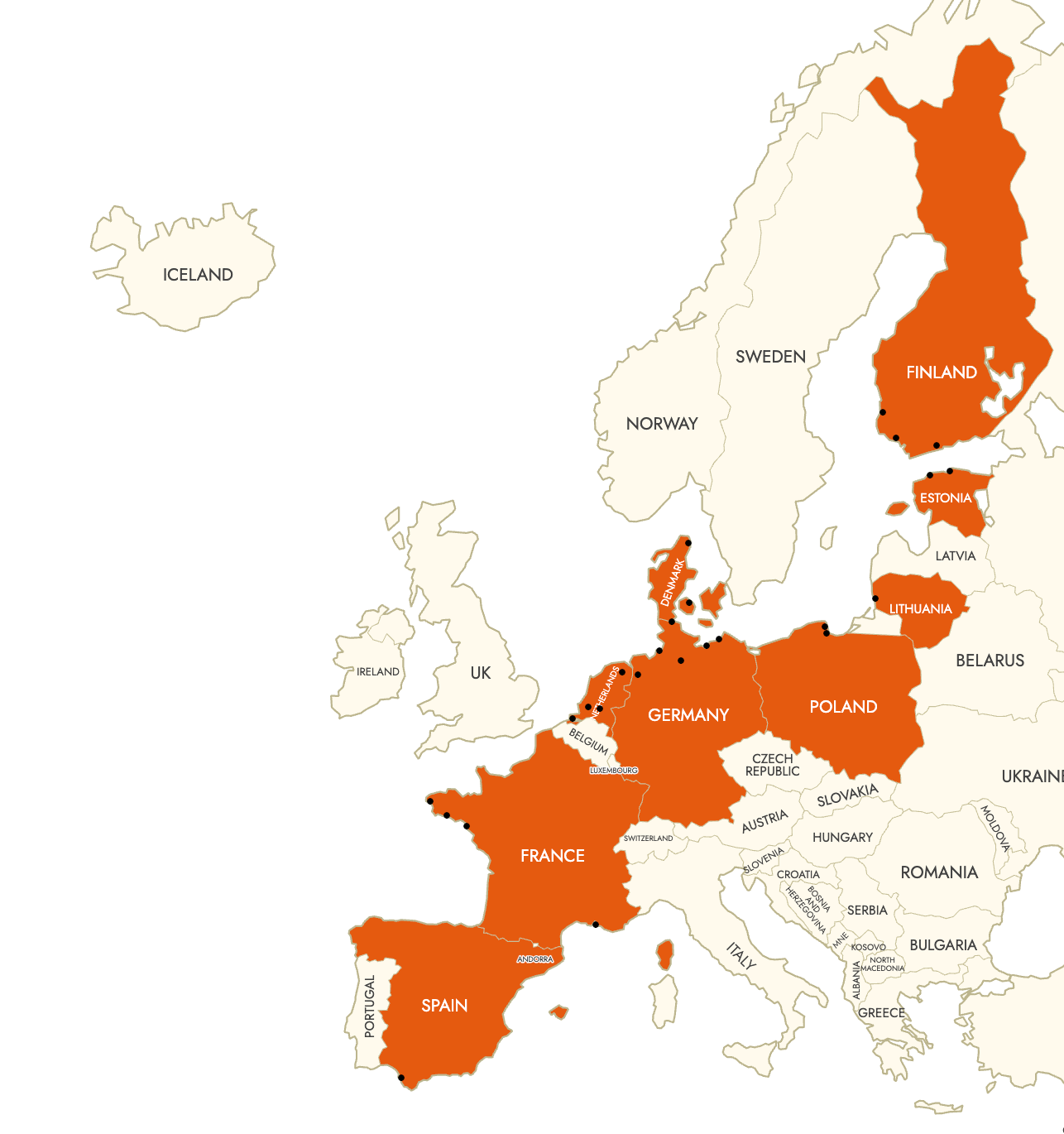 European shipyards map